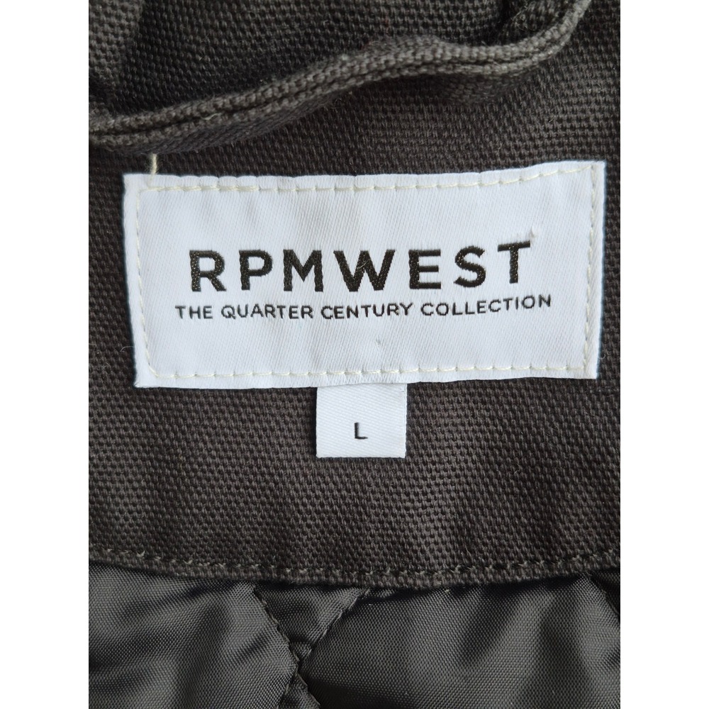 RPM West Quarter Century Collection Mens Gray Canvas Workwear Jacket Chore Large - Picture 10 of 14
